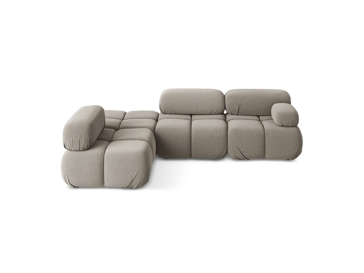 Canapé modulable 3 places taupe velours