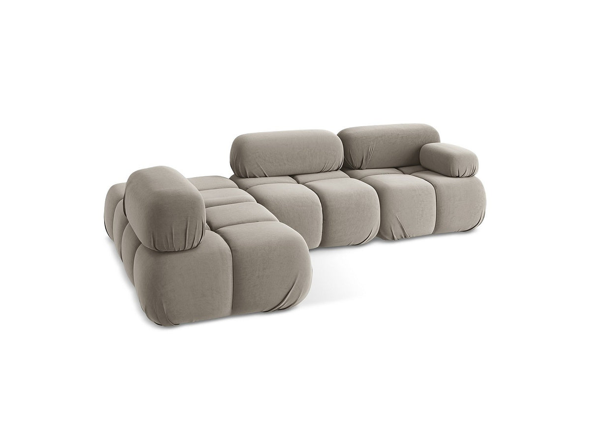 Canapé modulable 3 places taupe velours