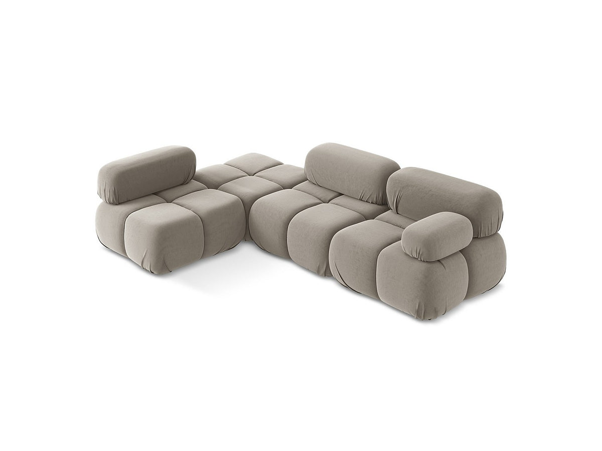Canapé modulable 3 places taupe velours