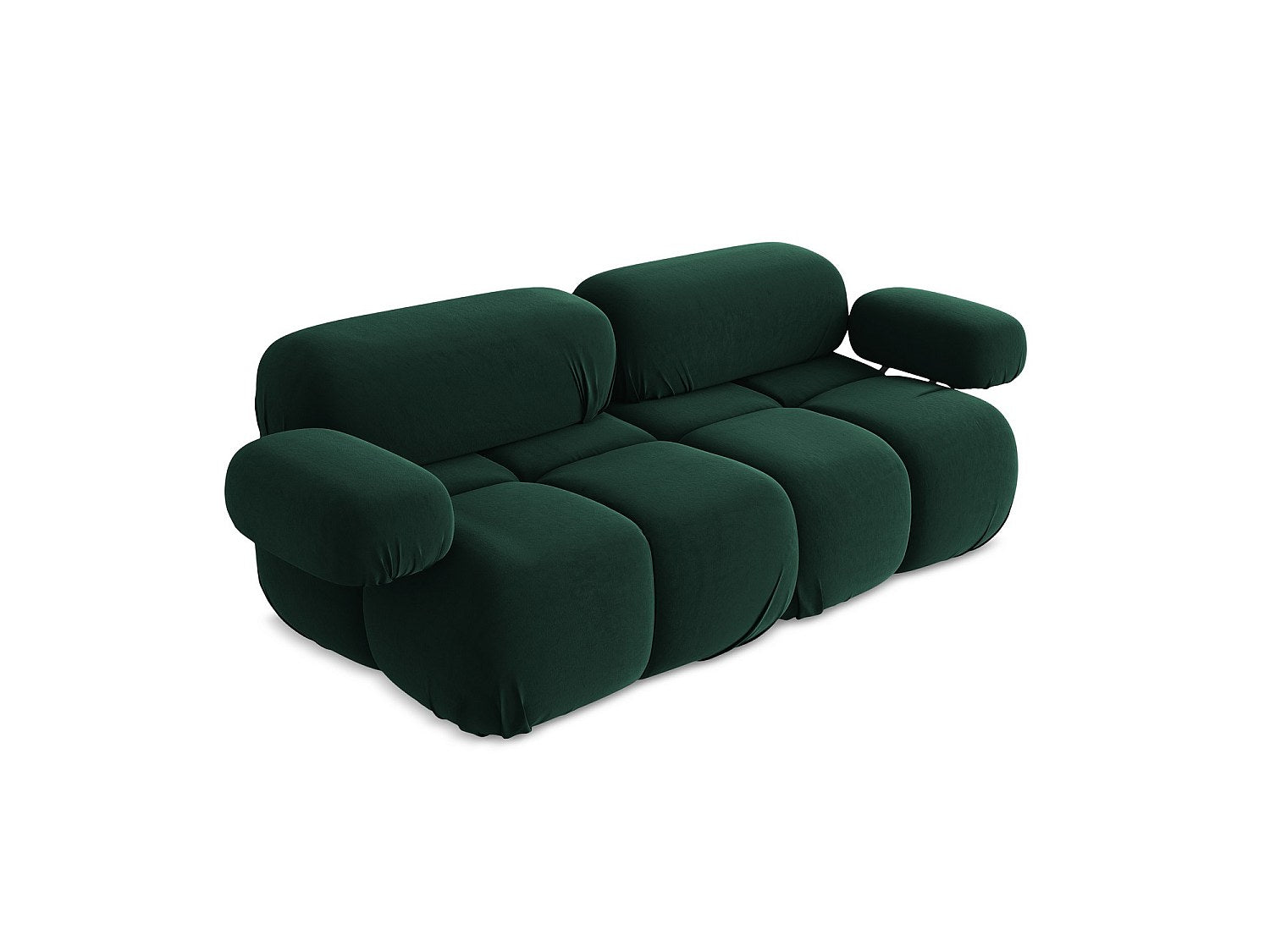 Canapé modulable 2 places vert velours