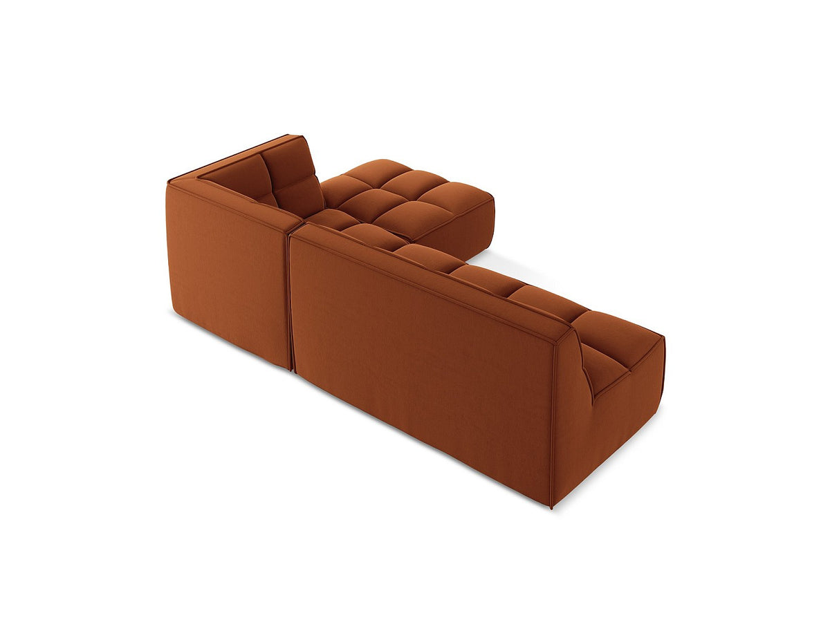 Canapé modulable 4 places orange tissu