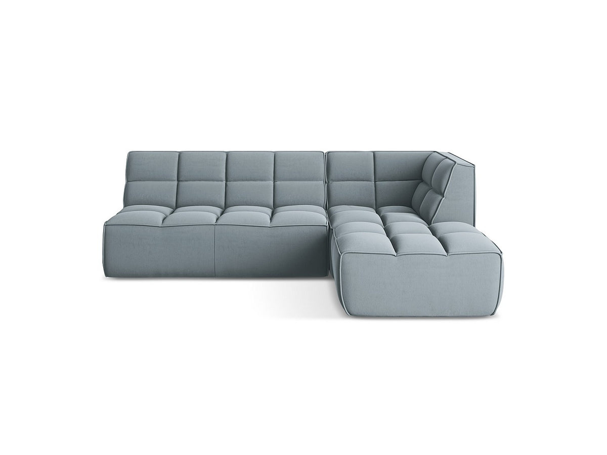 Canapé modulable 4 places bleu tissu