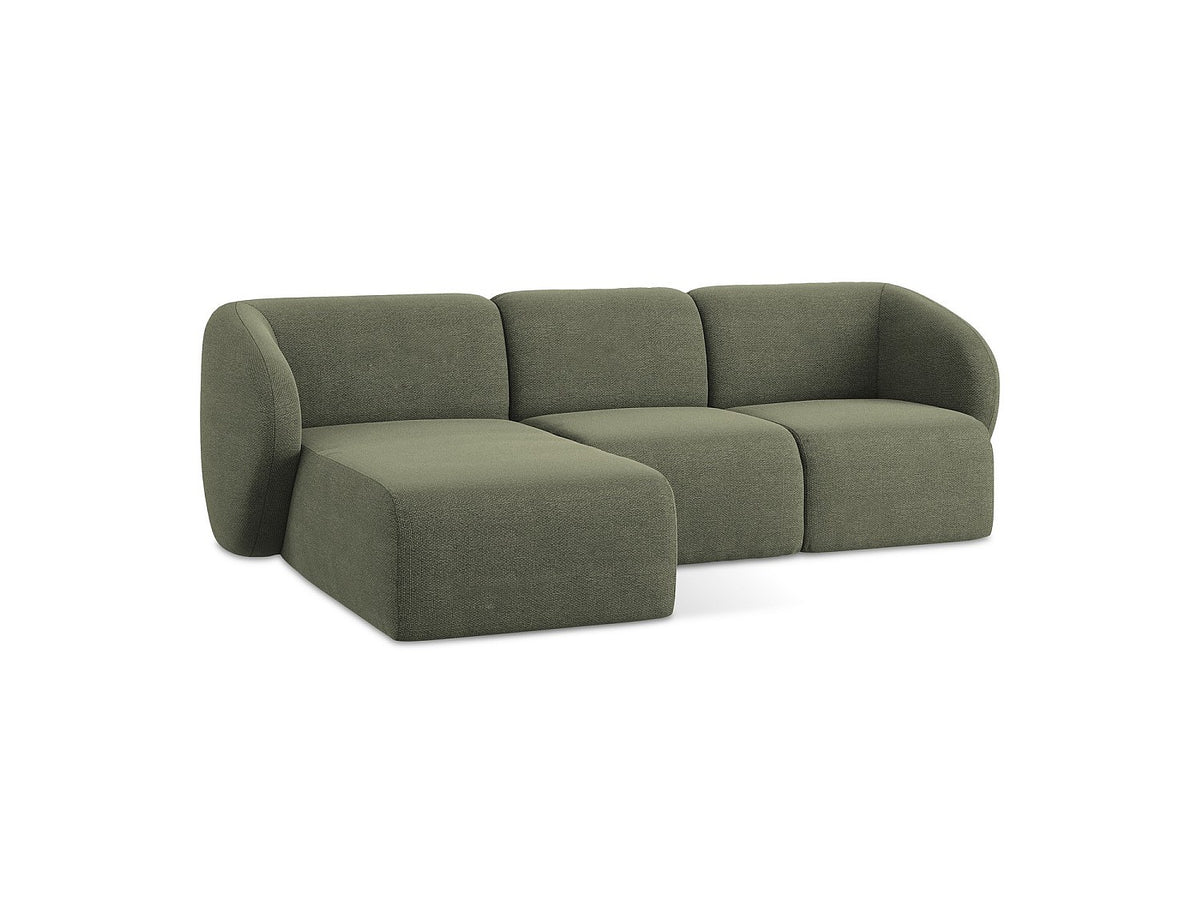 Canapé modulable 3 places vert tissu