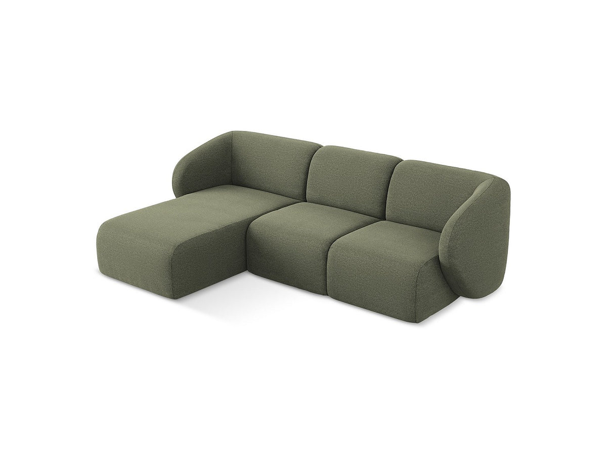 Canapé modulable 3 places vert tissu