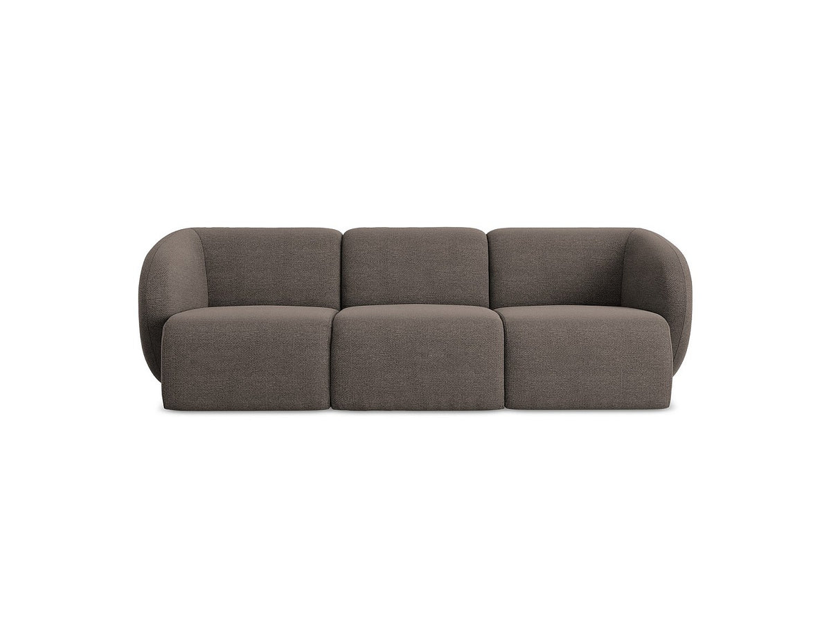 Canapé modulable 3 places marron tissu