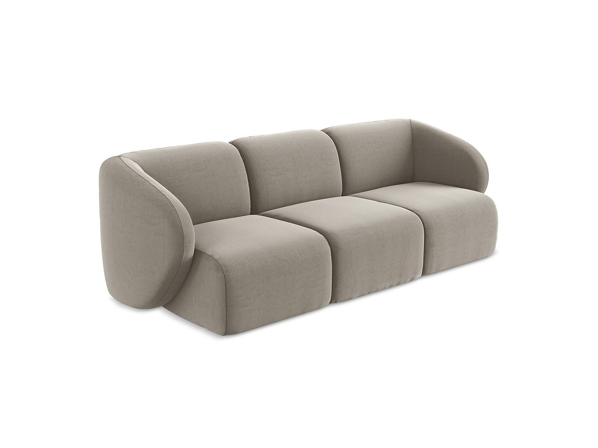 Canapé modulable 3 places taupe tissu