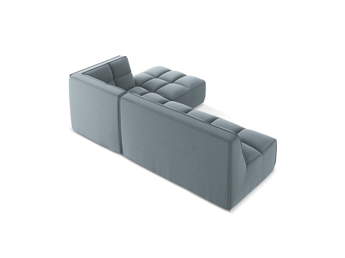Canapé modulable 4 places bleu tissu
