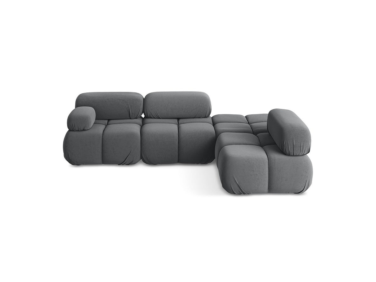 Canapé modulable 3 places gris velours