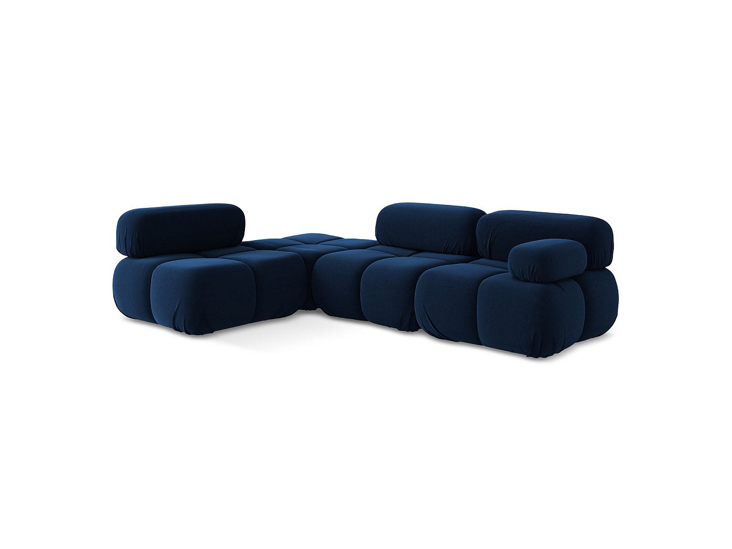 Canapé modulable 3 places bleu velours