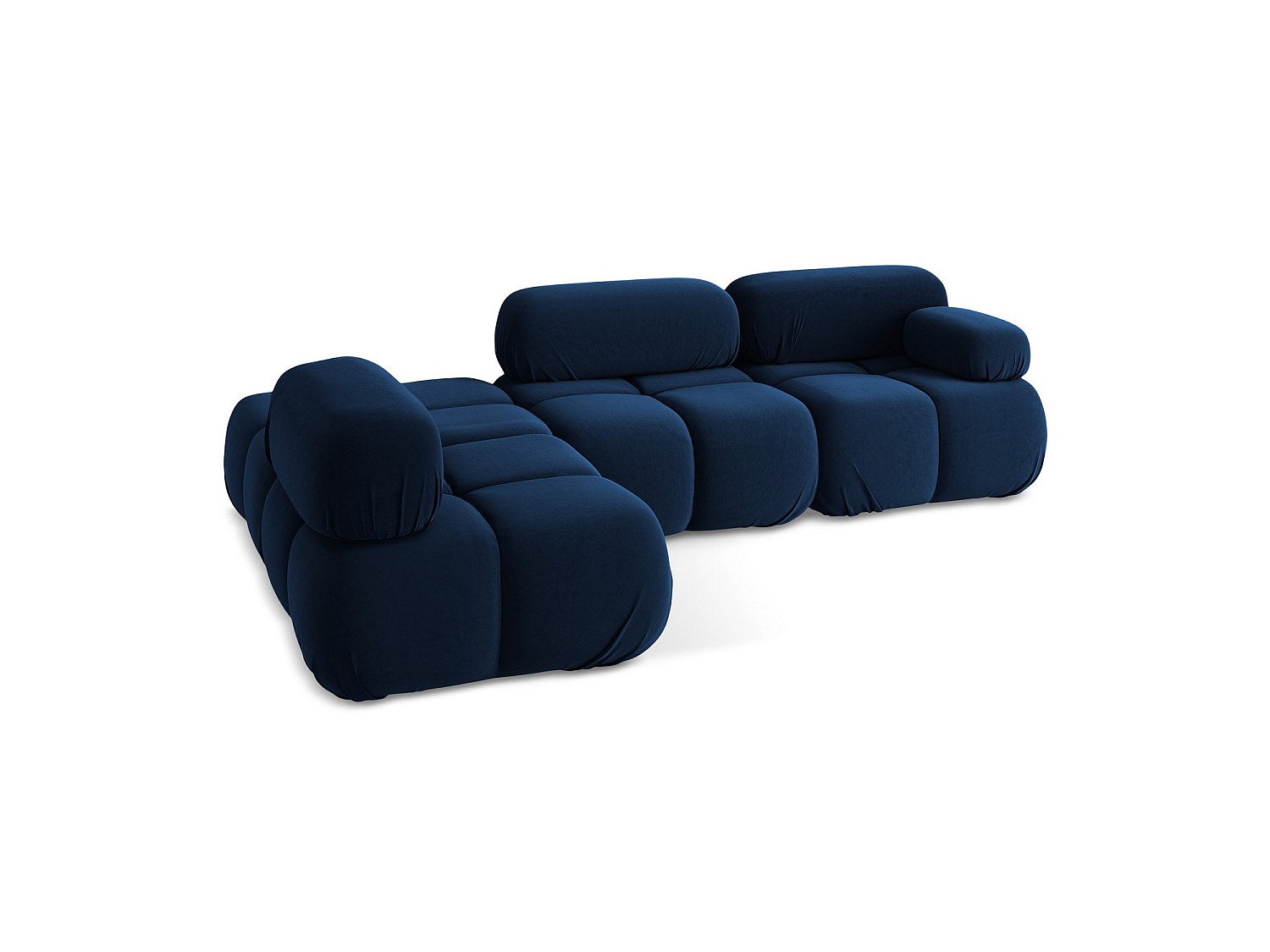 Canapé modulable 3 places bleu velours
