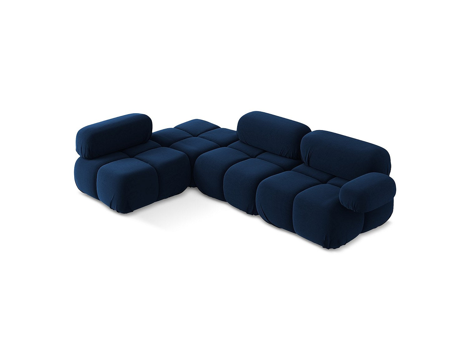 Canapé modulable 3 places bleu velours