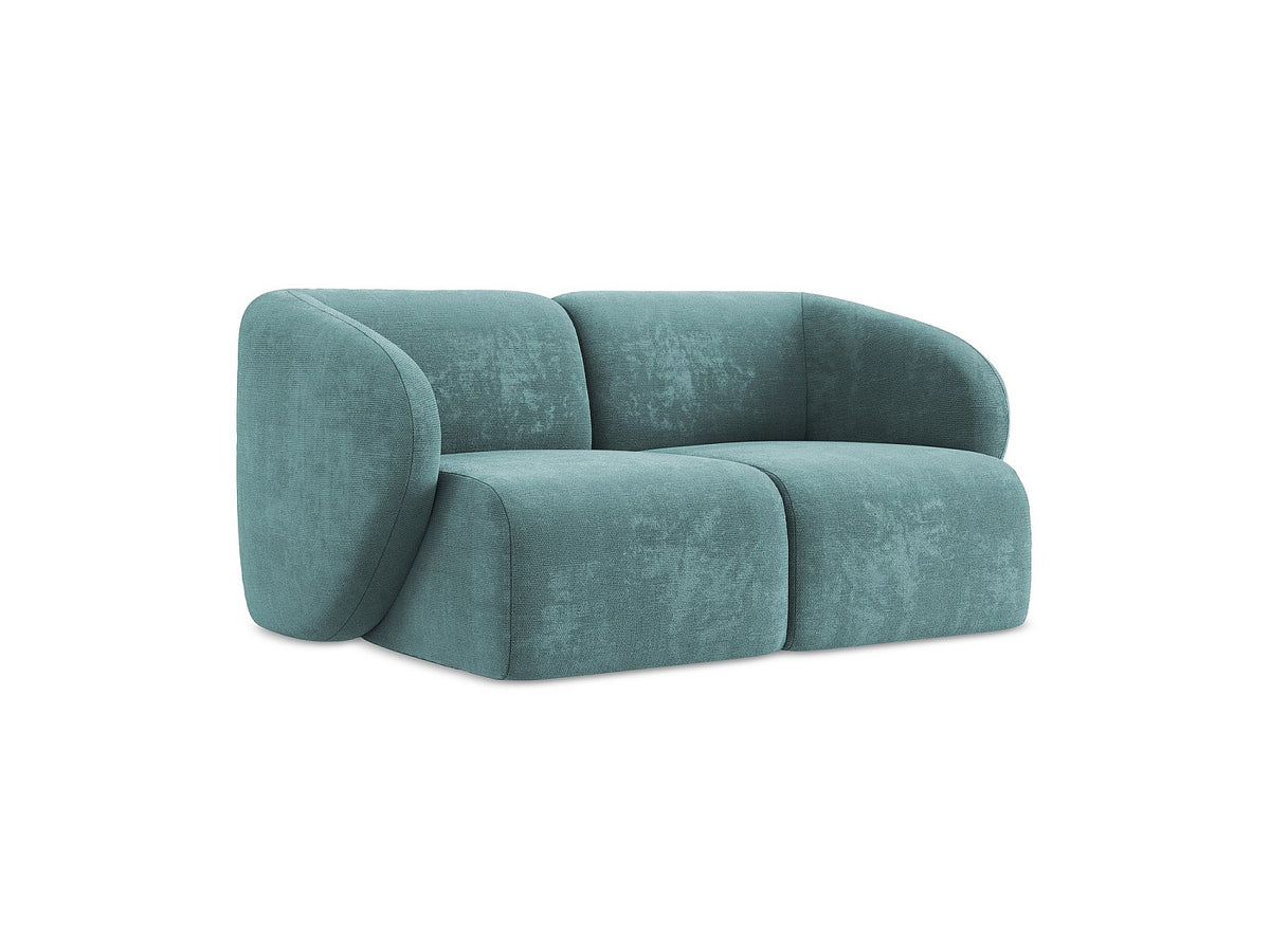 Canapé modulable 2 places bleu tissu