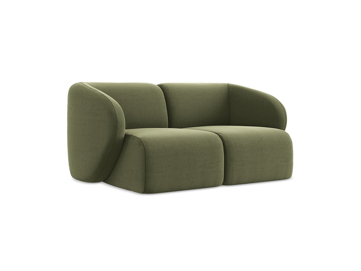 Canapé modulable 2 places vert tissu