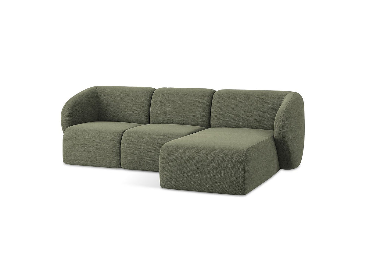 Canapé modulable 3 places vert tissu