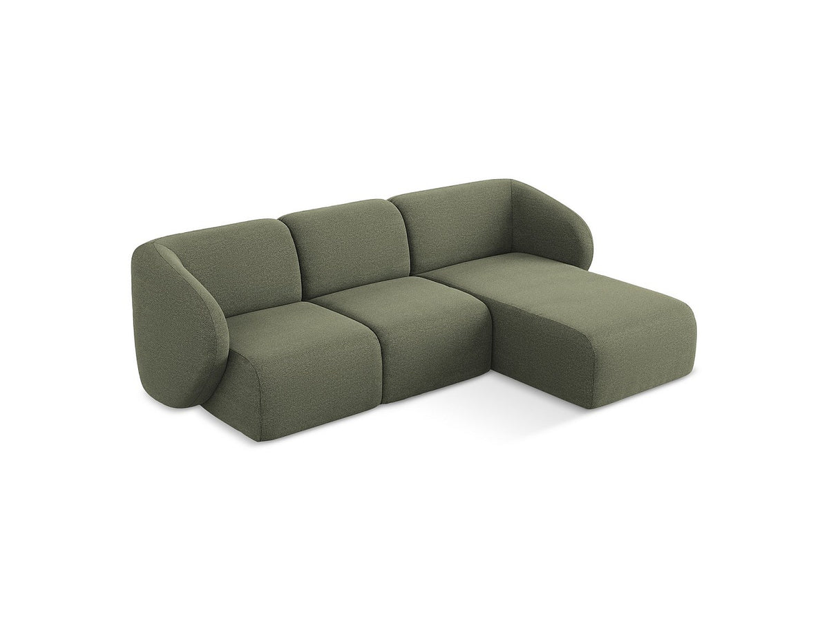 Canapé modulable 3 places vert tissu