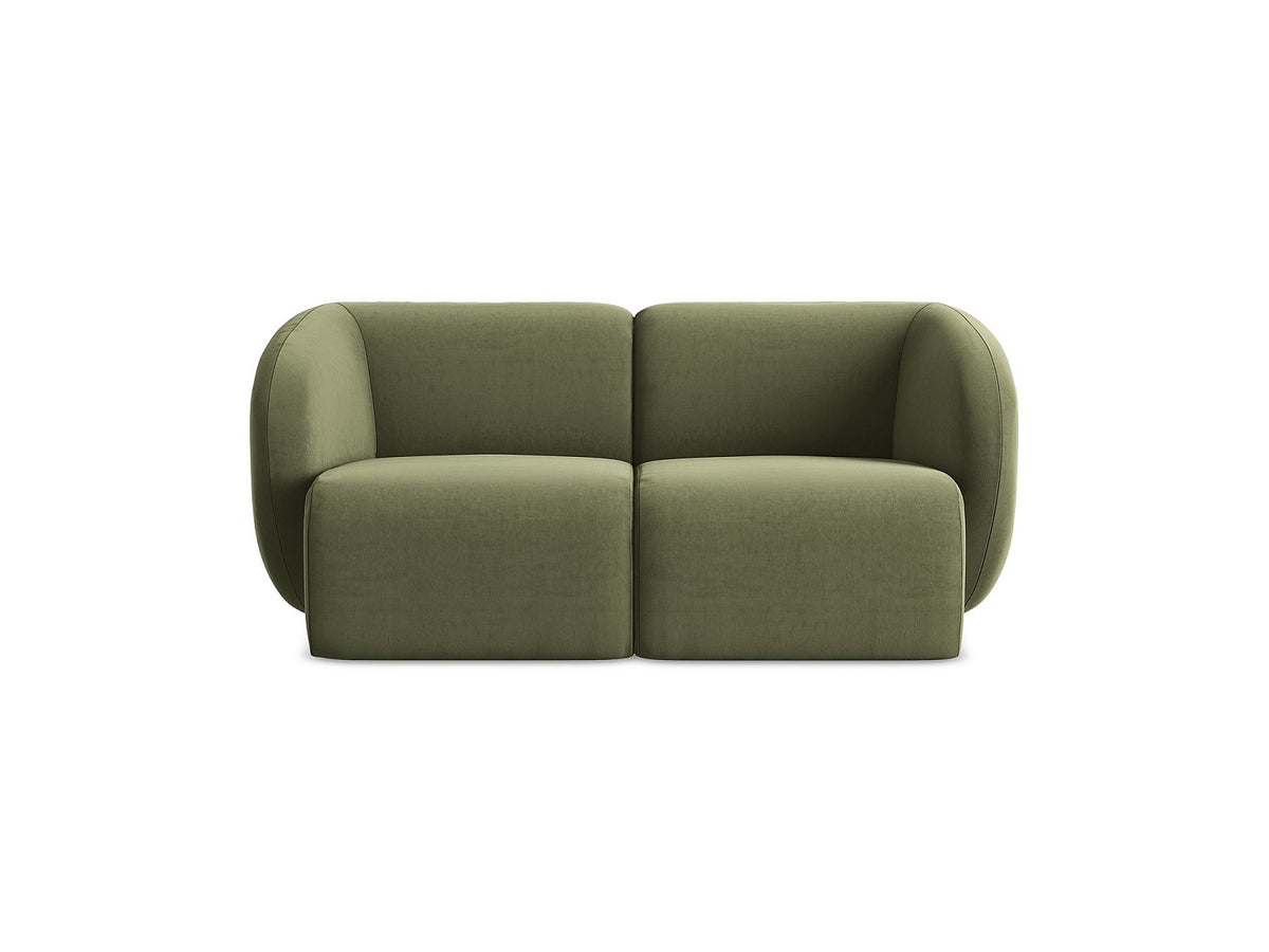 Canapé modulable 2 places vert tissu