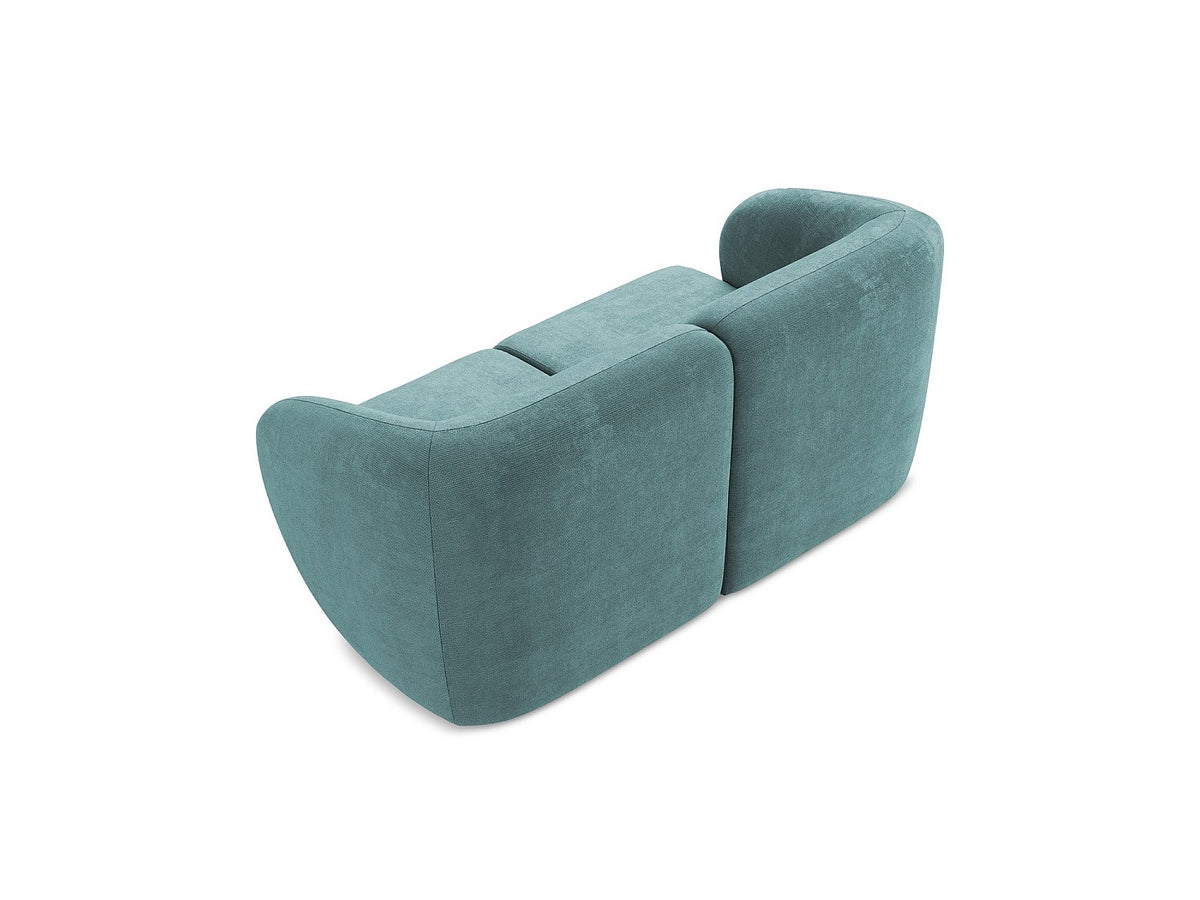 Canapé modulable 2 places bleu tissu