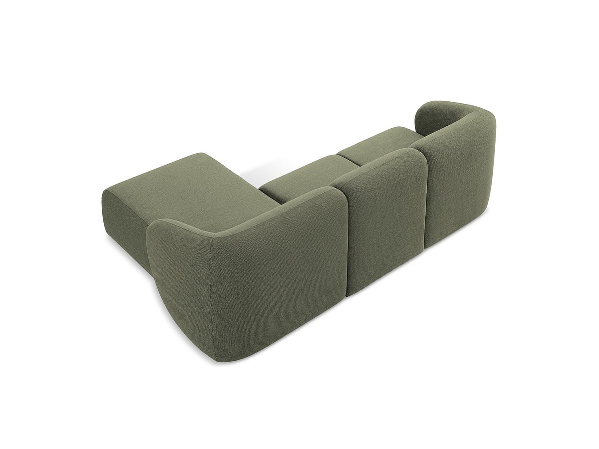 Canapé modulable 3 places vert tissu