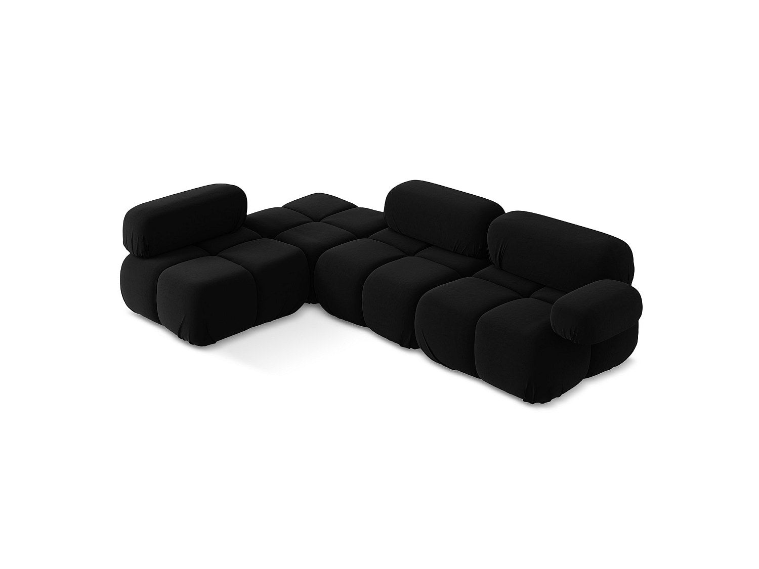 Canapé modulable 3 places noir velours