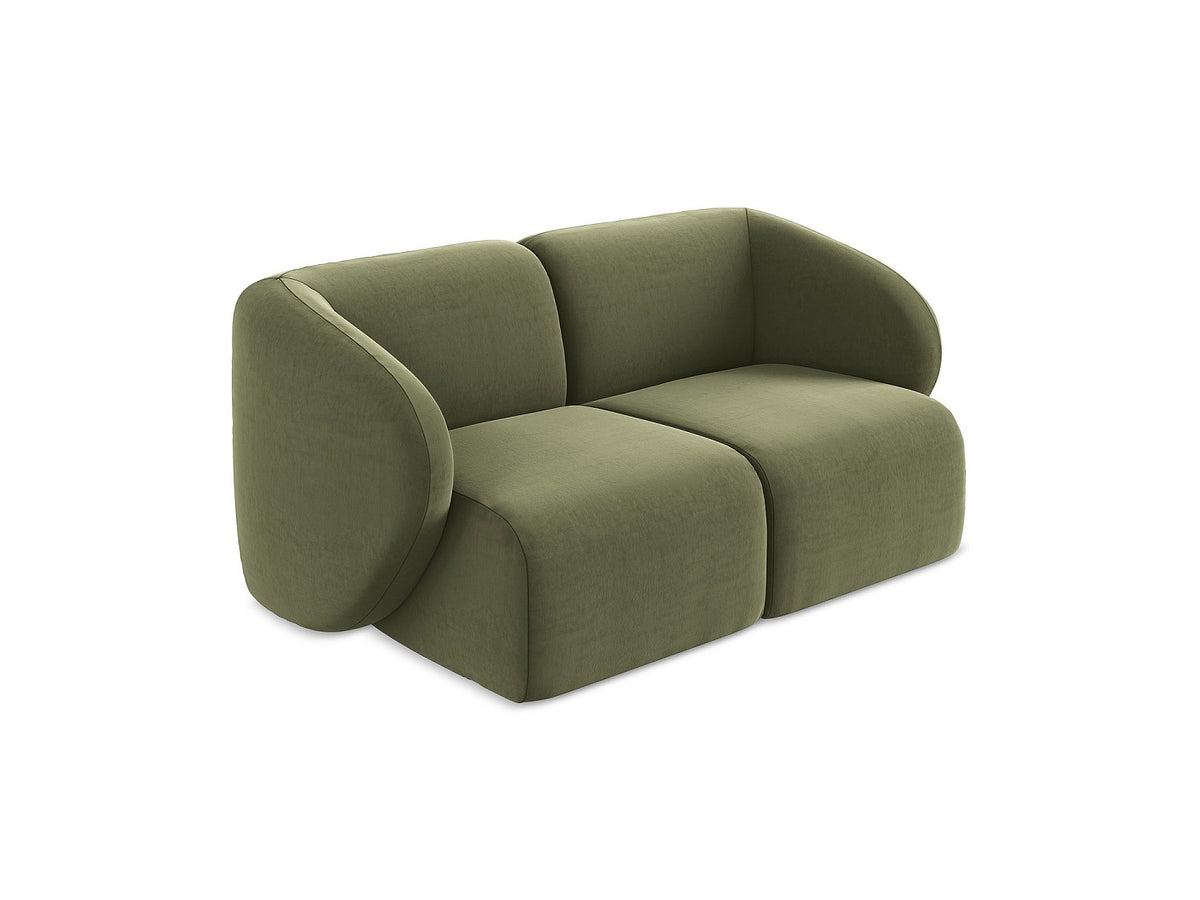 Canapé modulable 2 places vert tissu
