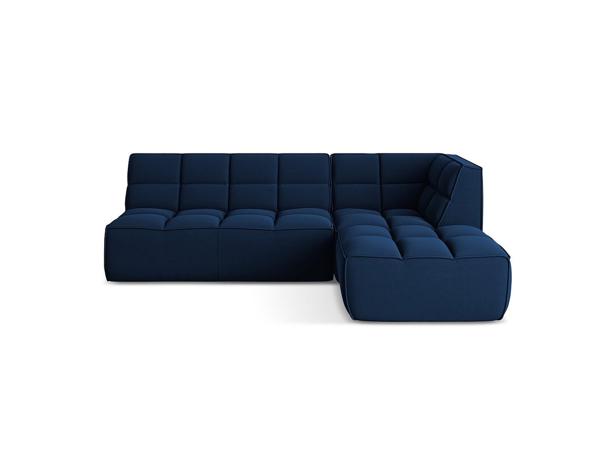 Canapé modulable 4 places bleu tissu