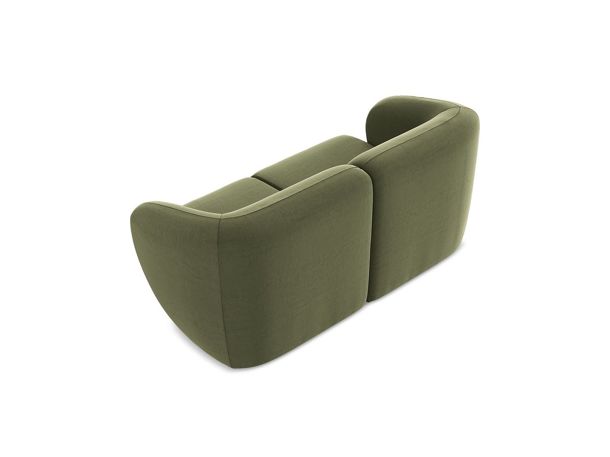 Canapé modulable 2 places vert tissu