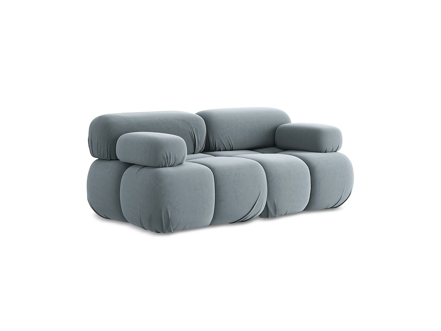 Canapé modulable 2 places bleu velours