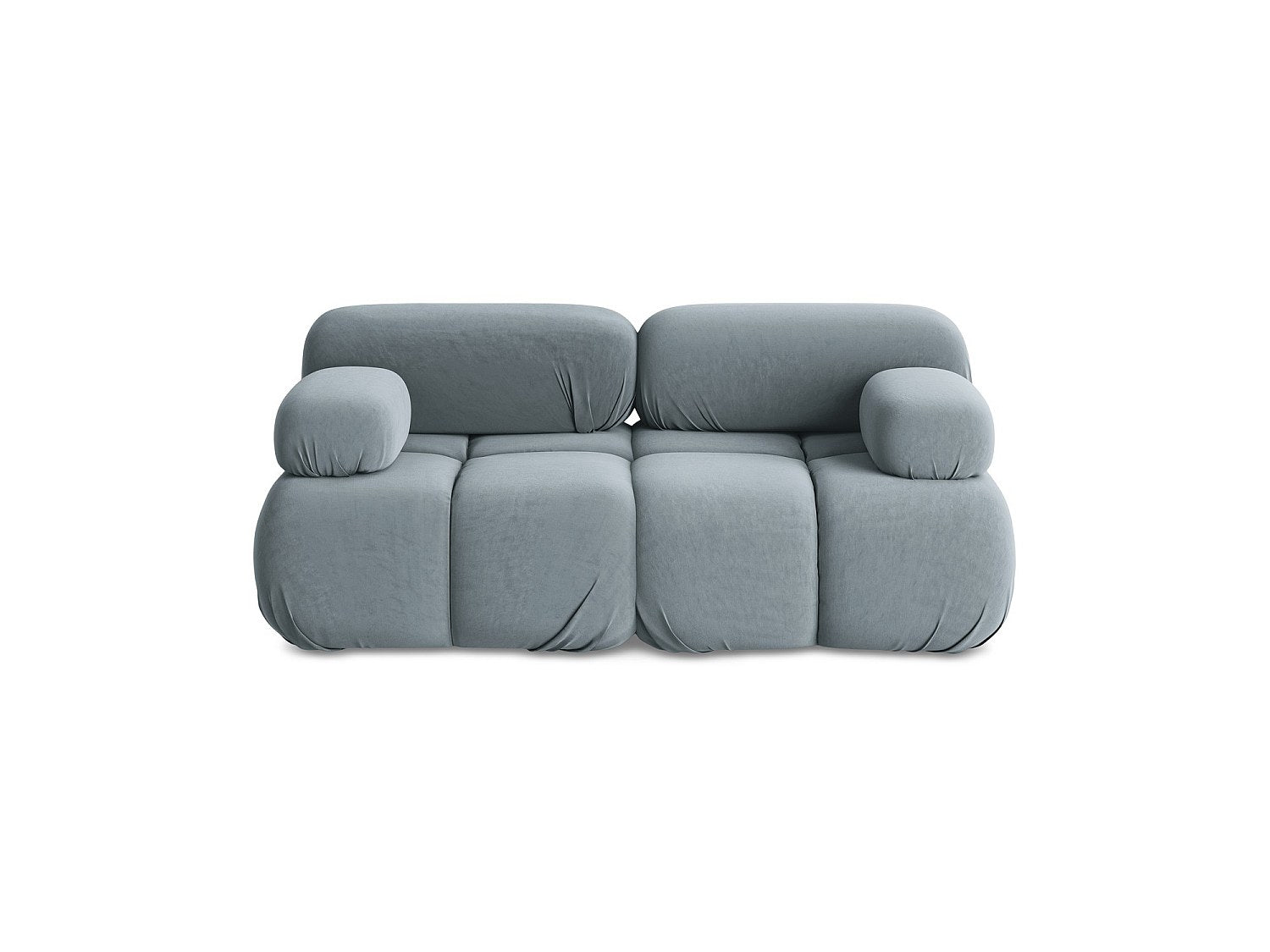 Canapé modulable 2 places bleu velours