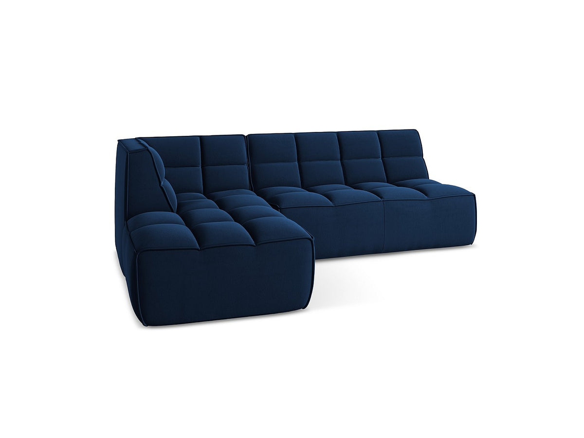 Canapé modulable 4 places bleu tissu