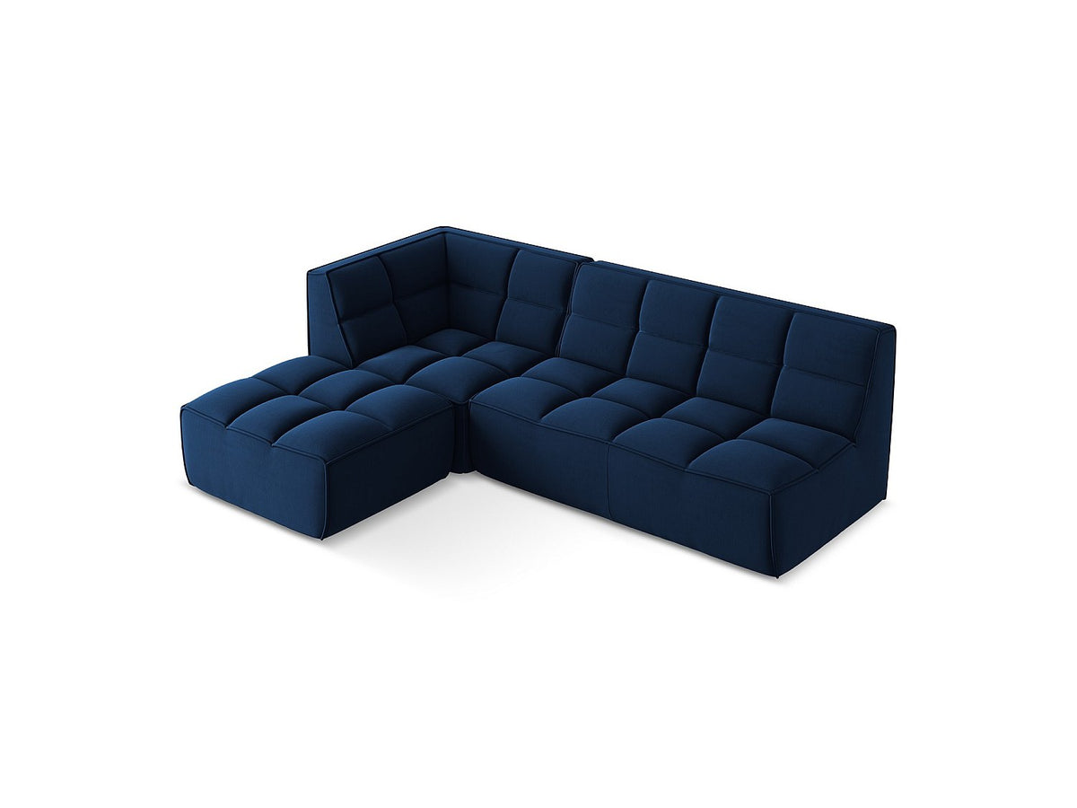 Canapé modulable 4 places bleu tissu