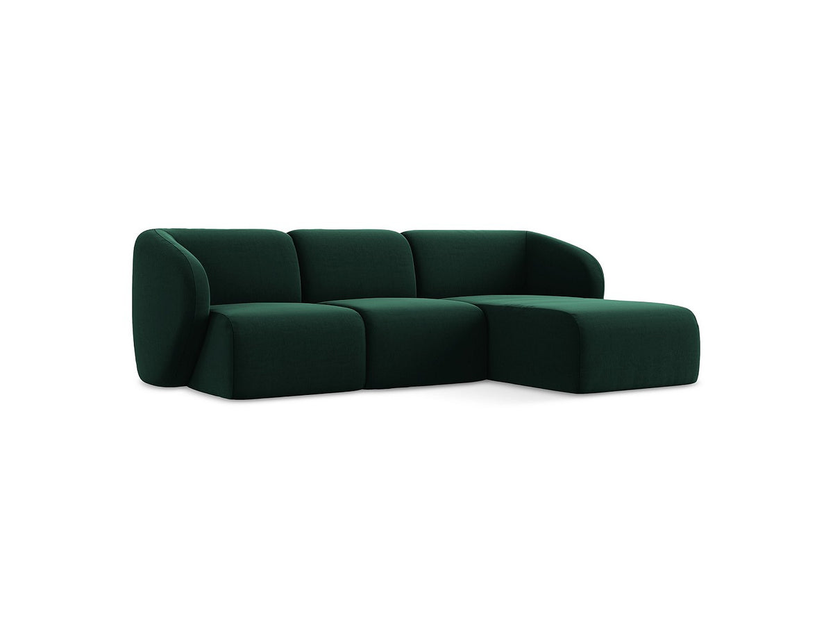 Canapé modulable 3 places vert tissu