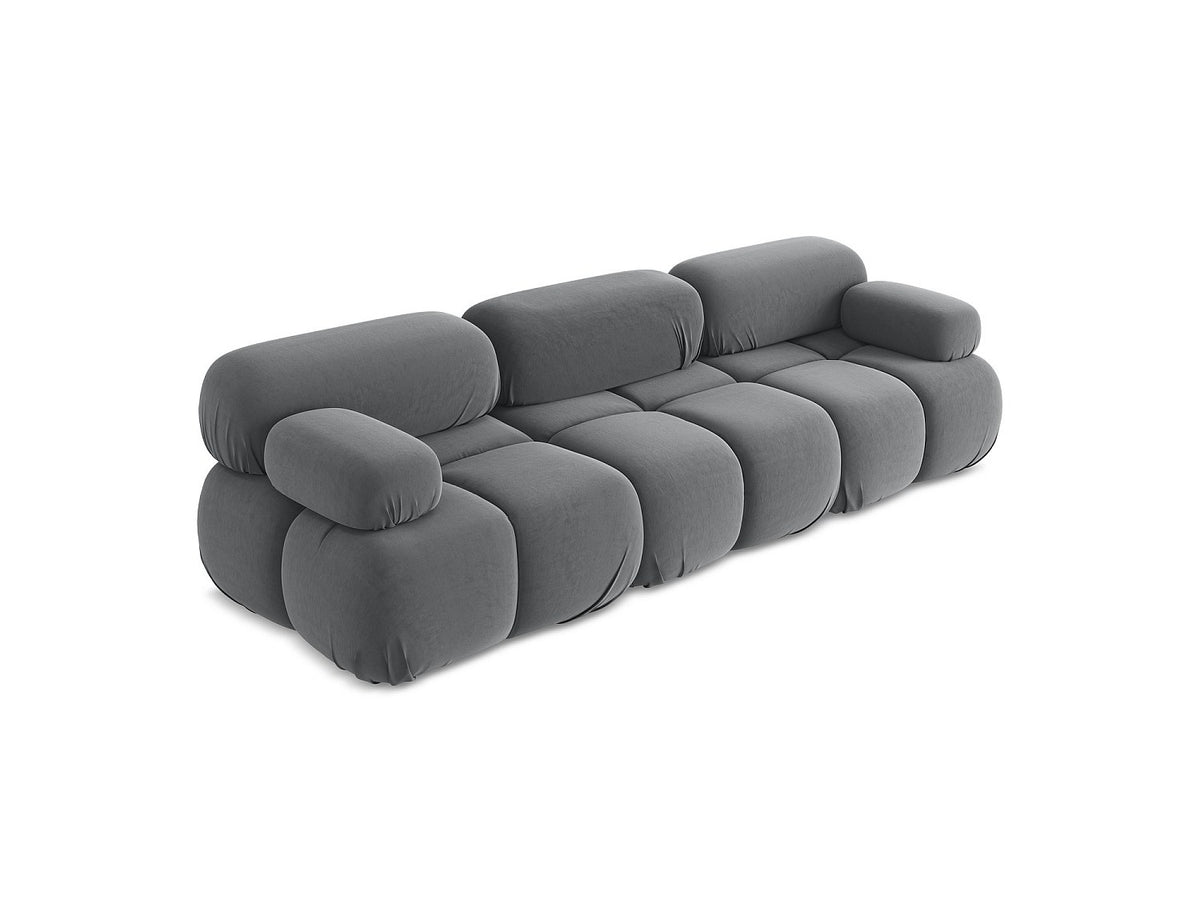 Canapé modulable 3 places gris velours