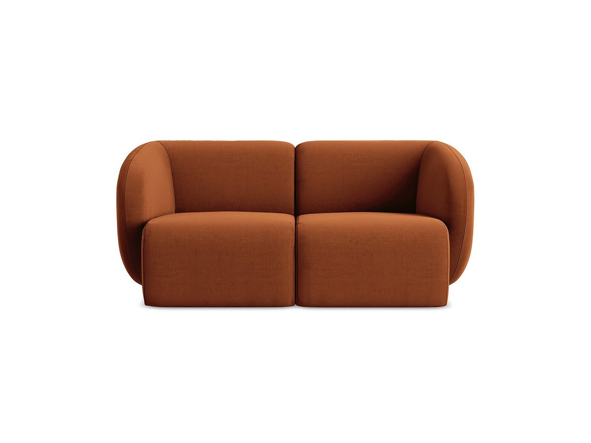 Canapé modulable 2 places orange tissu