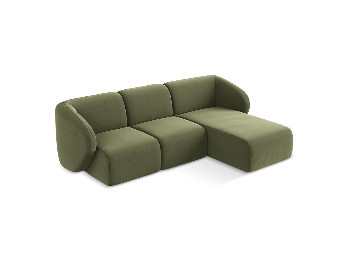 Canapé modulable 3 places vert tissu