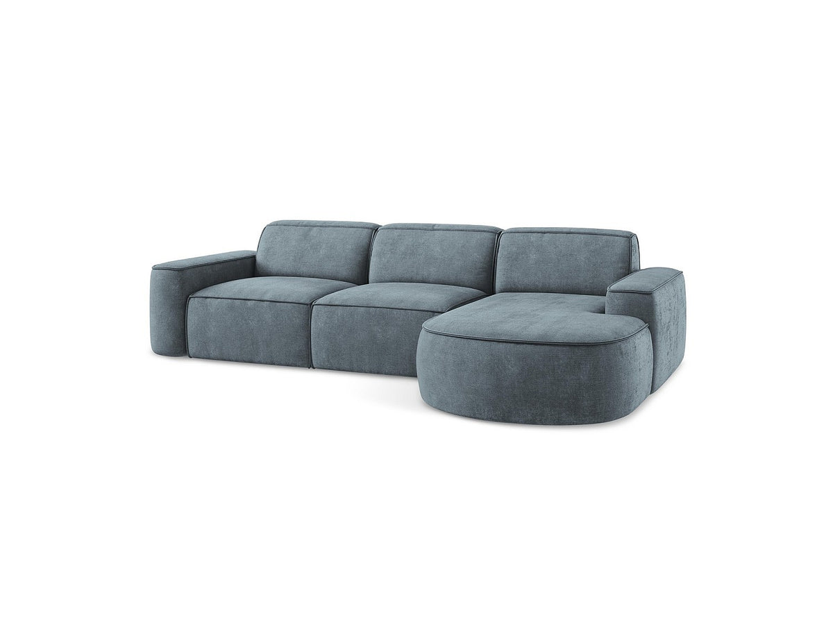 Canapé modulable 3 places bleu tissu
