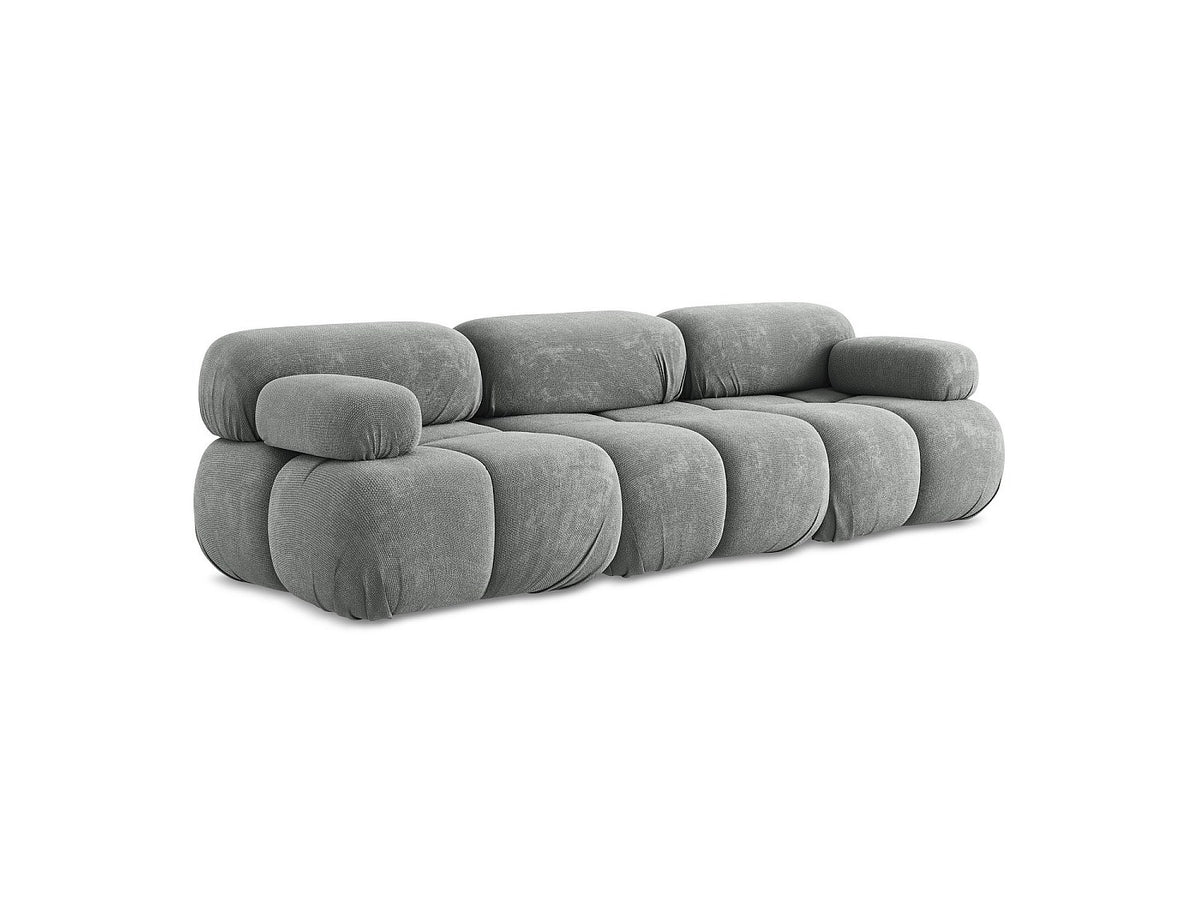 Canapé modulable 3 places gris tissu
