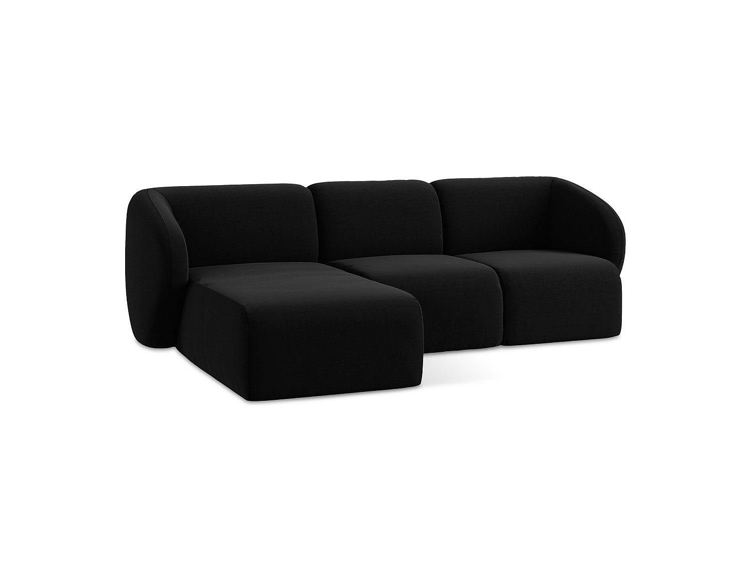 Canapé modulable 3 places noir tissu