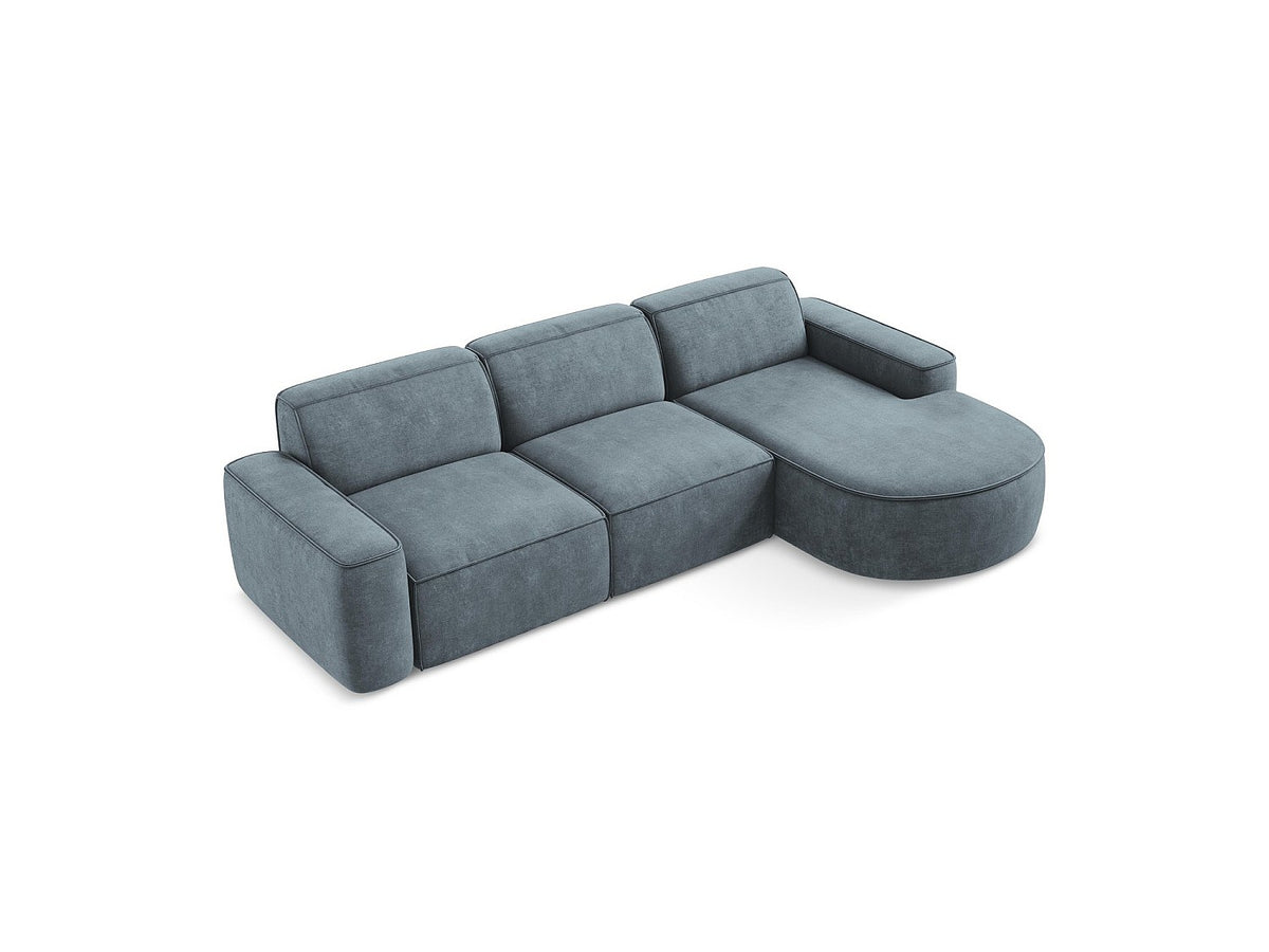Canapé modulable 3 places bleu tissu