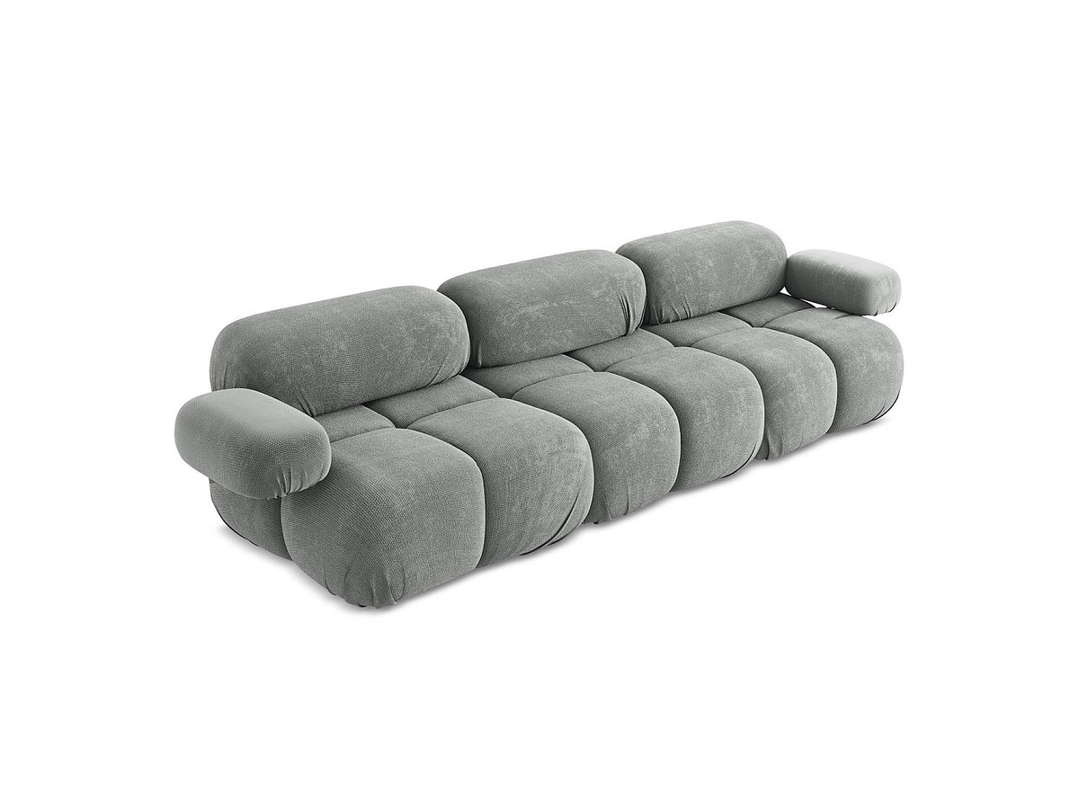 Canapé modulable 3 places gris tissu