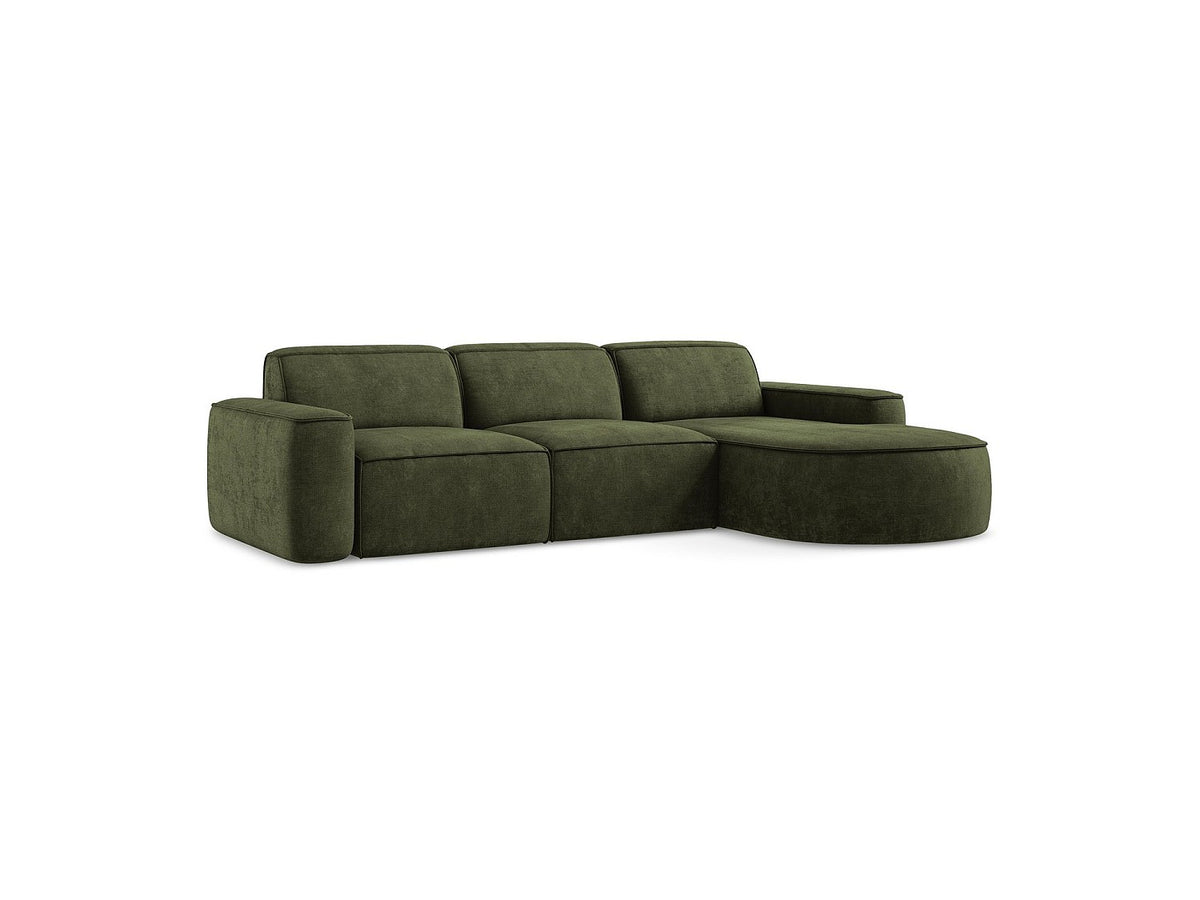 Canapé modulable 3 places vert tissu