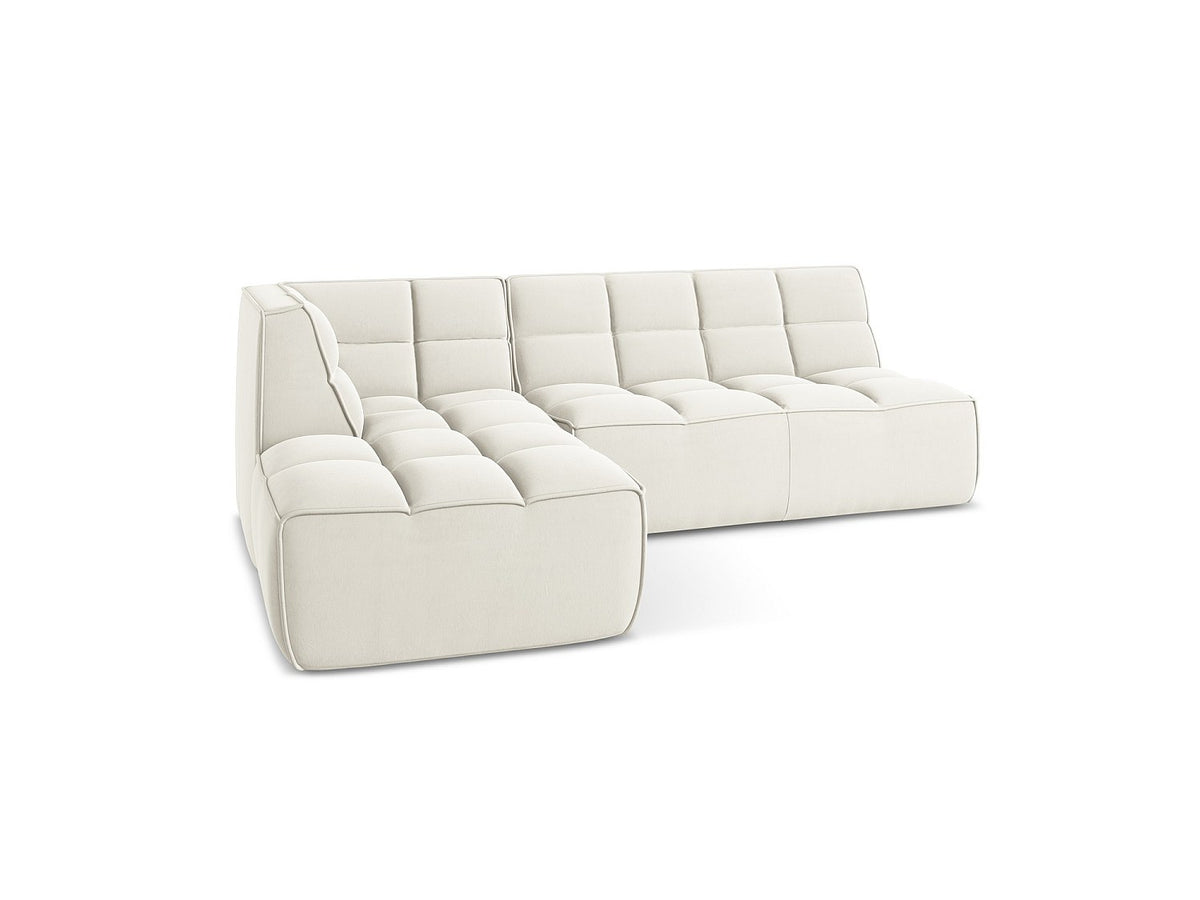 Canapé modulable 4 places beige tissu