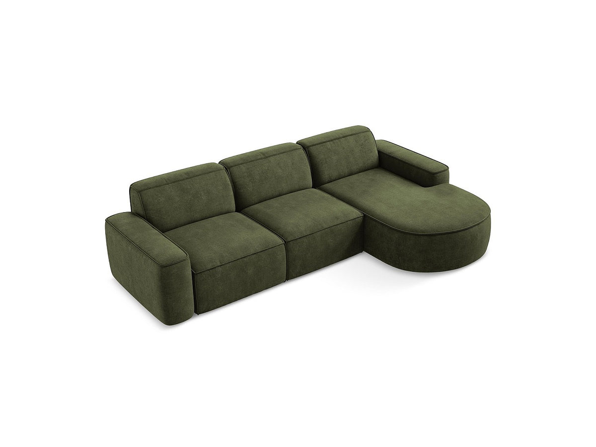 Canapé modulable 3 places vert tissu