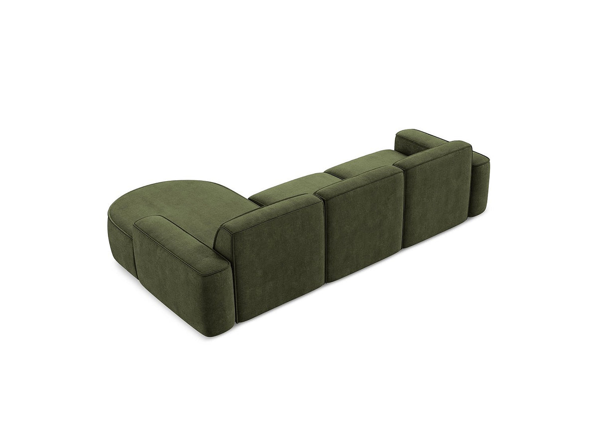 Canapé modulable 3 places vert tissu