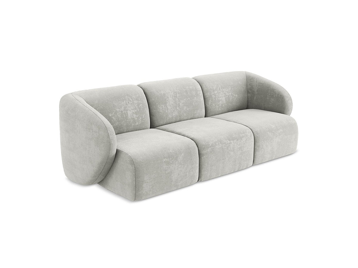 Canapé modulable 3 places gris tissu