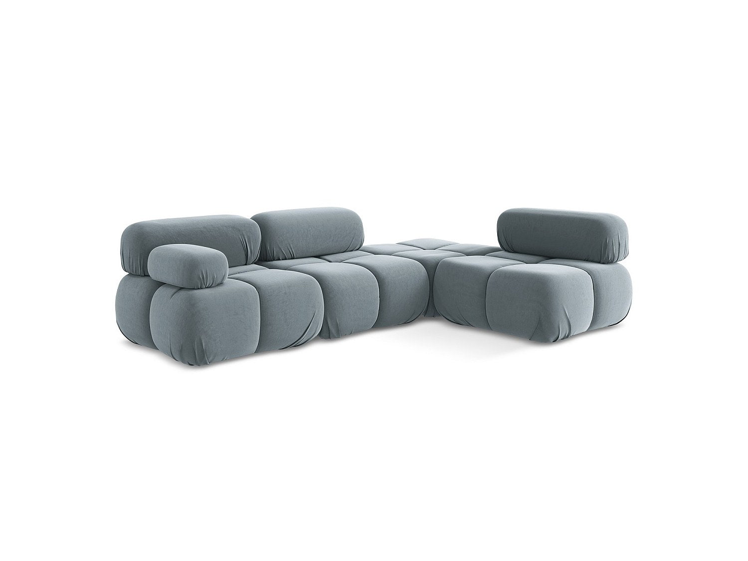 Canapé modulable 3 places bleu velours