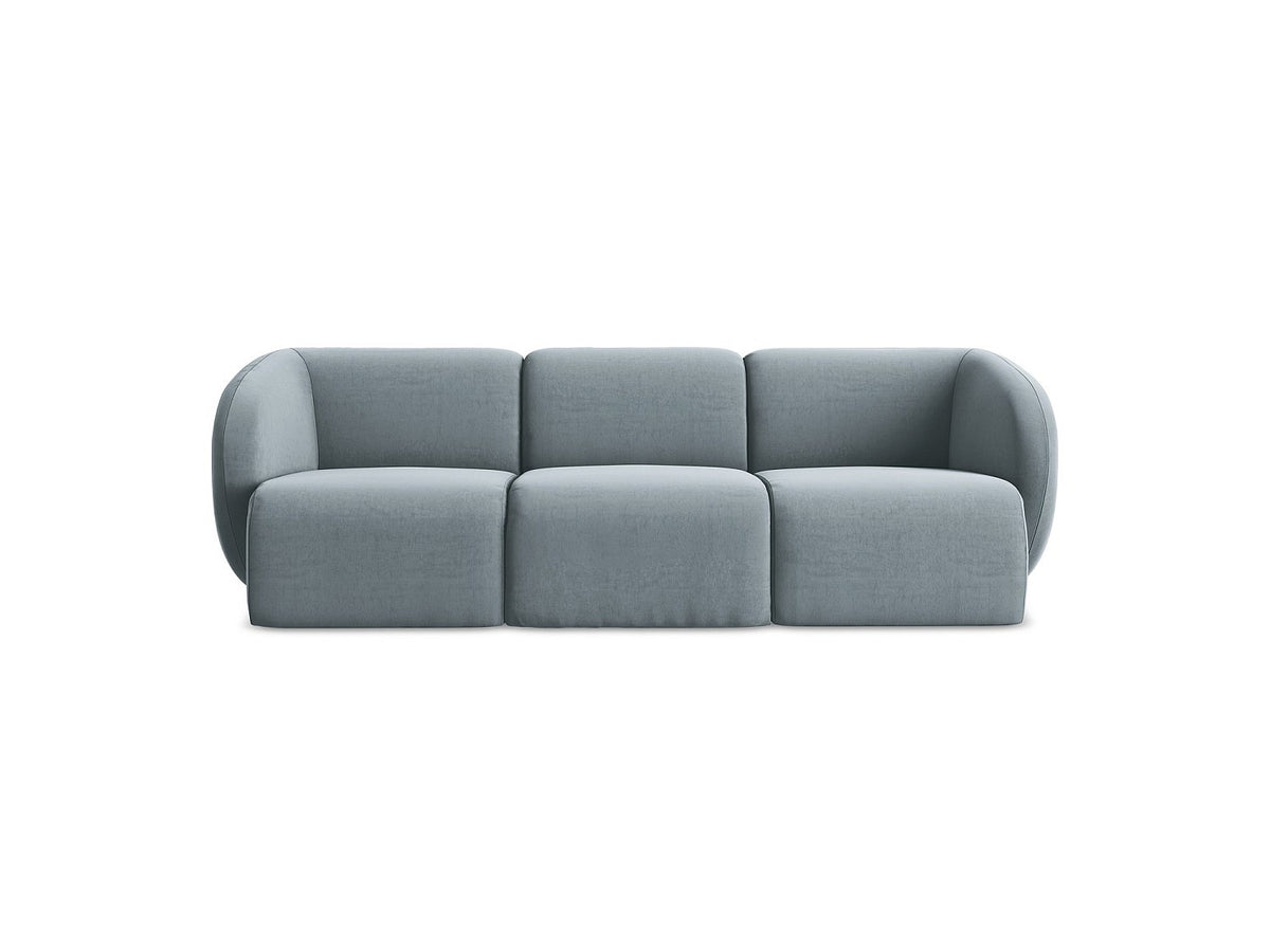 Canapé modulable 3 places bleu tissu
