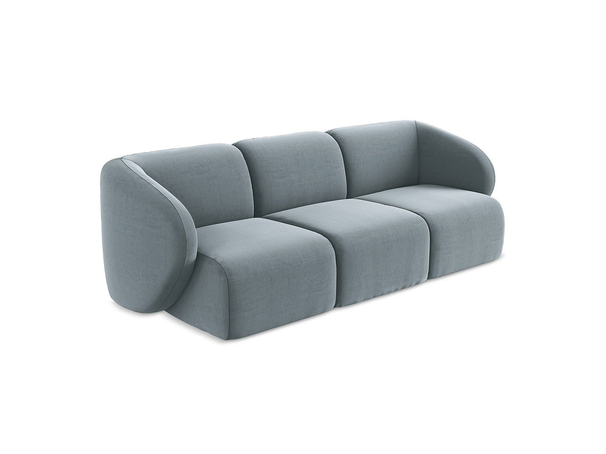 Canapé modulable 3 places bleu tissu