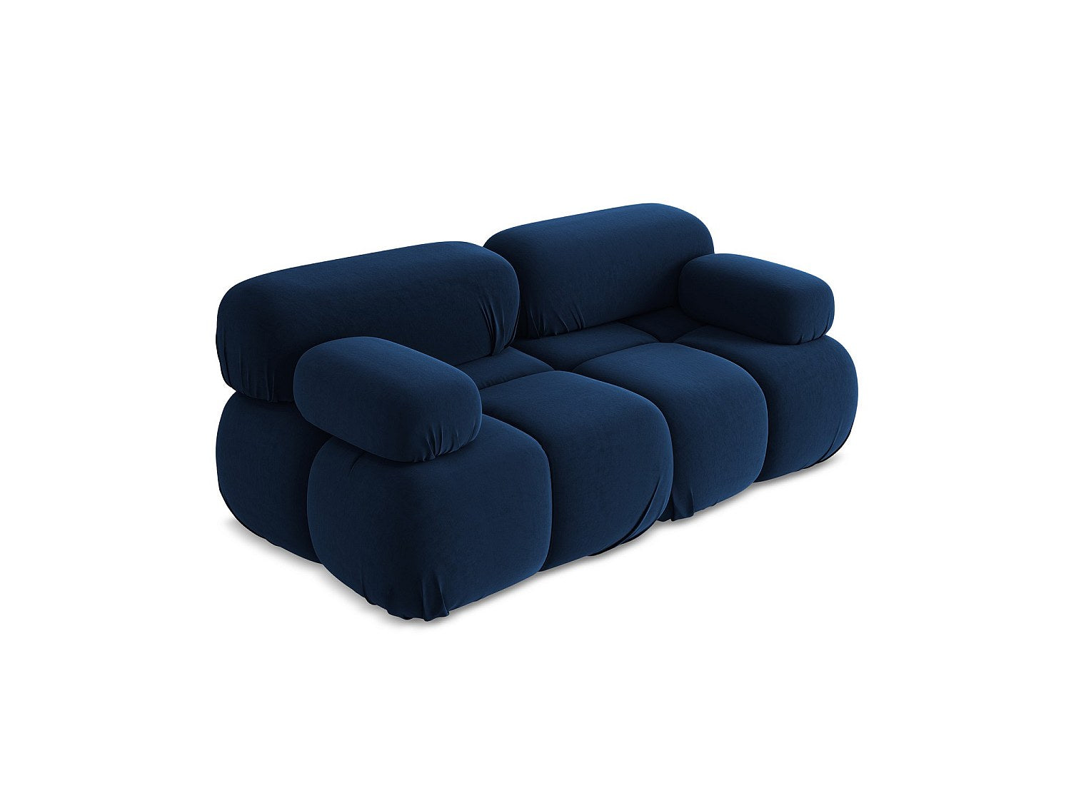 Canapé modulable 2 places bleu velours