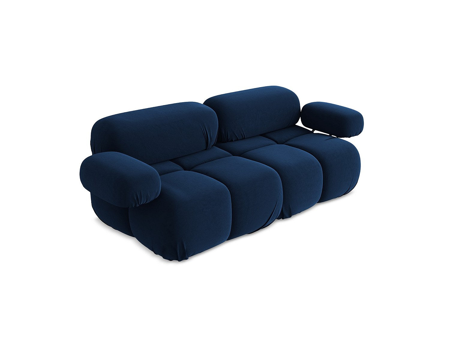 Canapé modulable 2 places bleu velours