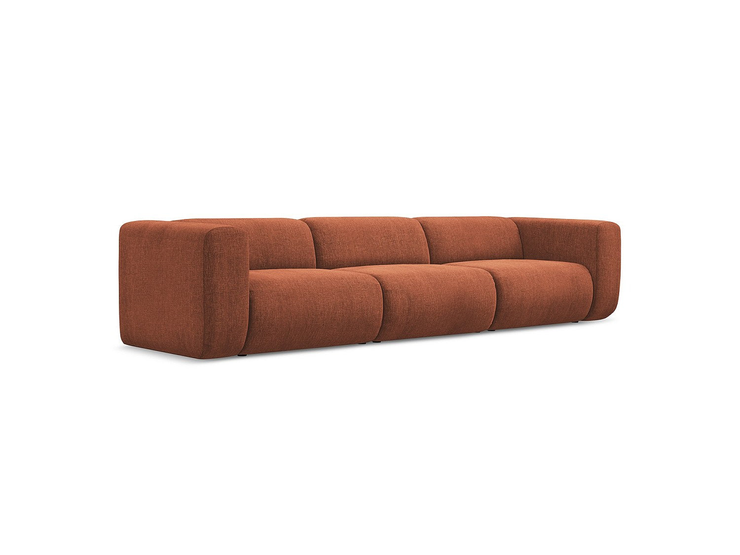 Canapé modulable 4 places orange tissu